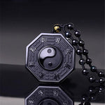 obsidian yin yang pendant