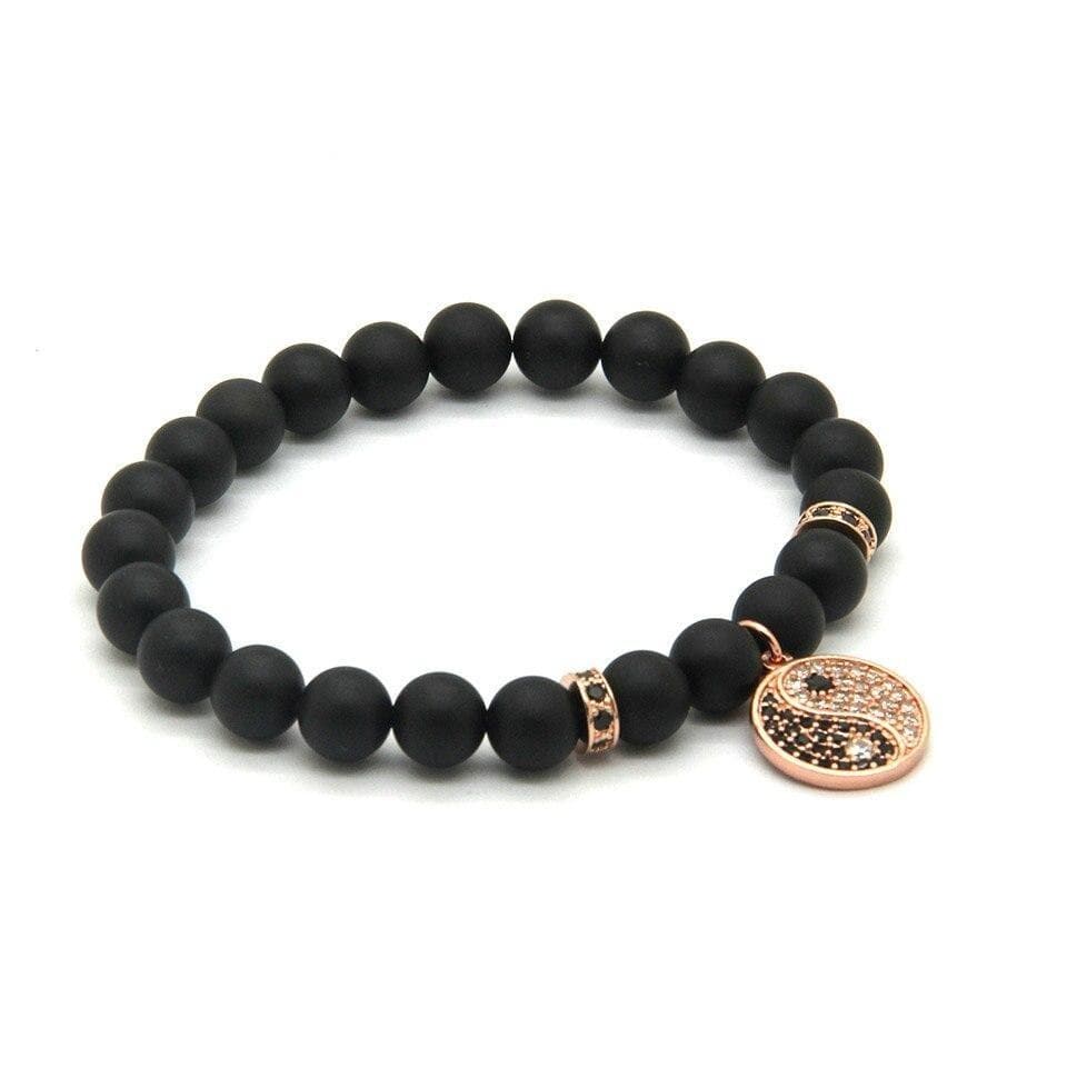 matte black onyx bead bracelet