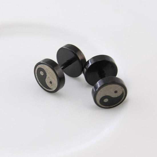 black earrings for men studs