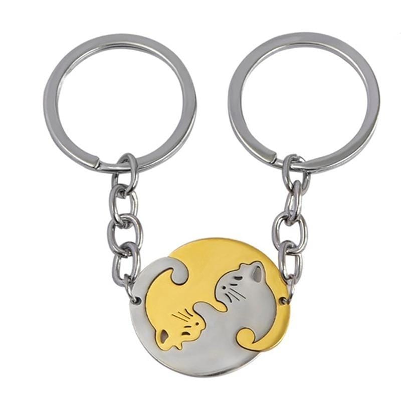 yin and yang couple keychain