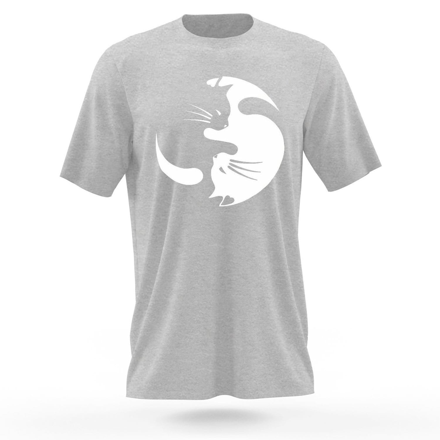 cat yin yang t shirt white