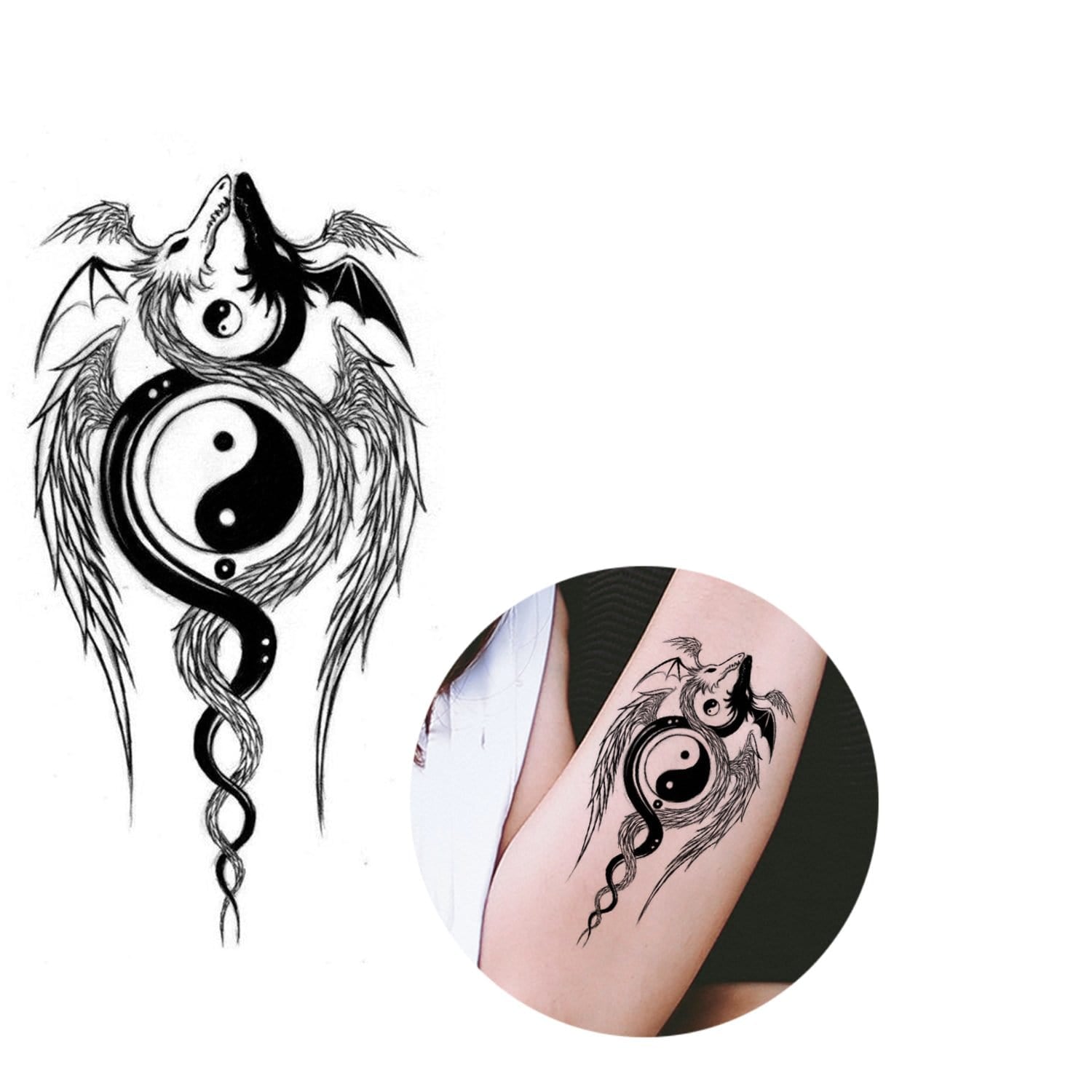 Chinese Dragon Temporary Tattoo | Yin Yang Paradise