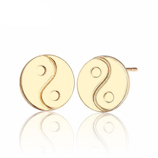 yin yang earrings gold