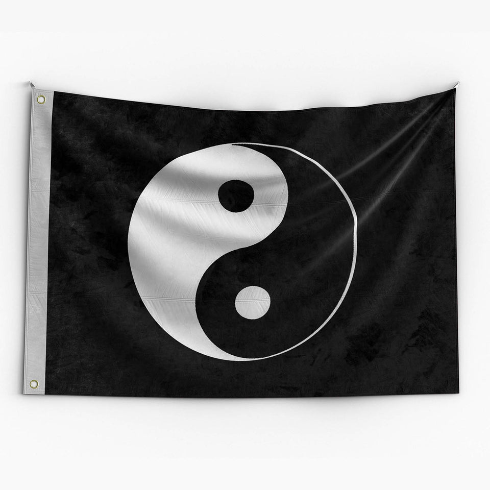 flag with yin yang symbol