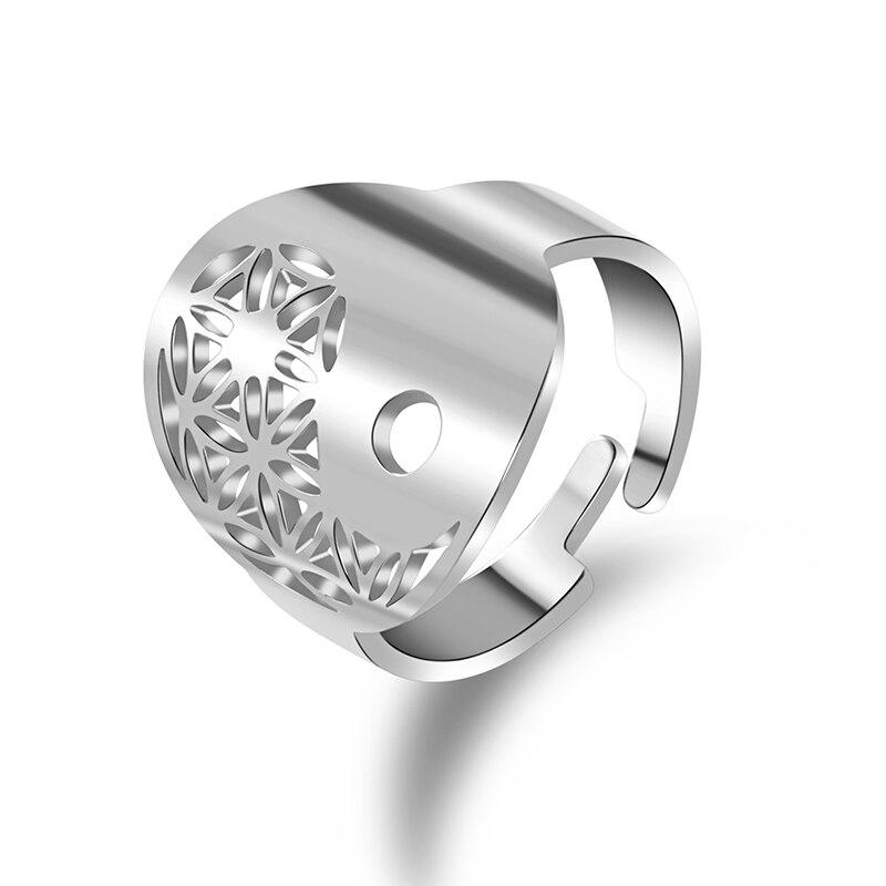 flower of life ring silver