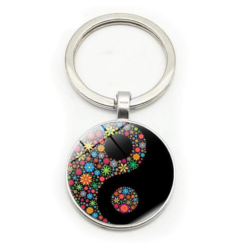 Flower Yin Yang Keychain