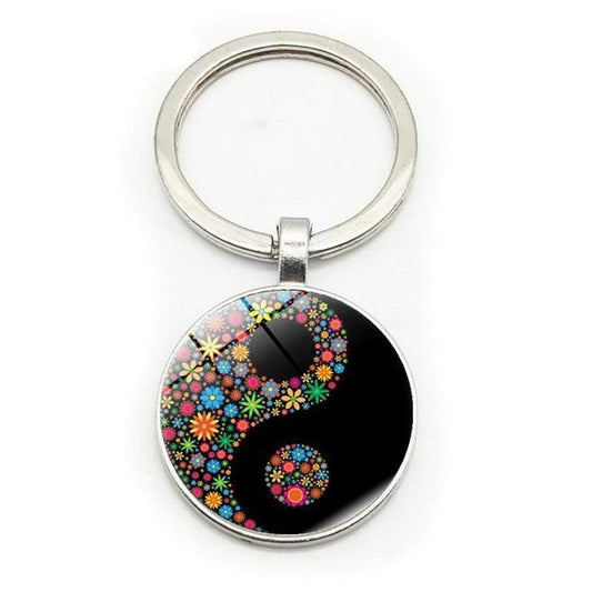 Flower Yin Yang Keychain