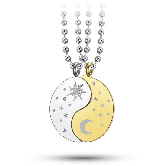 gold moon and sun necklace