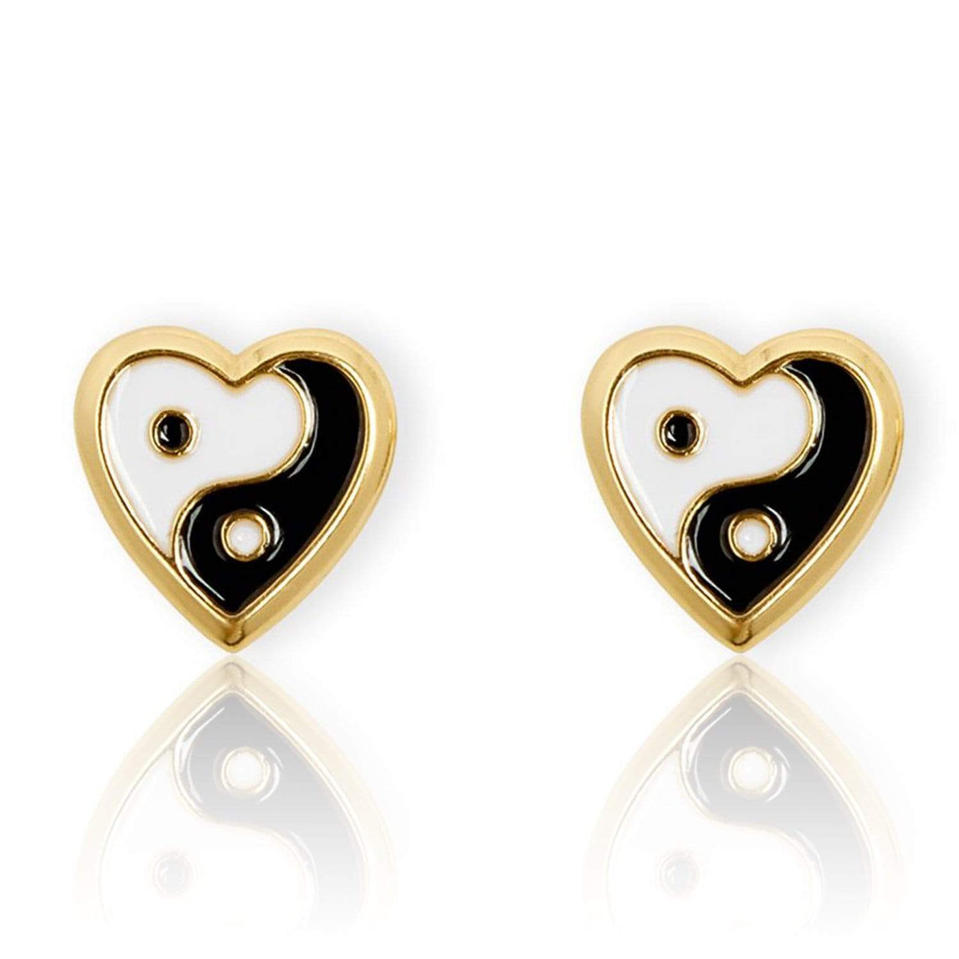 yin yang heart earrings