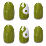 Green Yin Yang Nails
