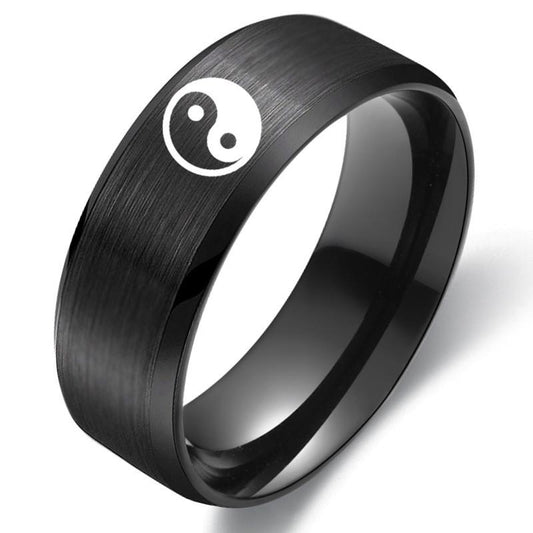 stainless steel yin yang ring