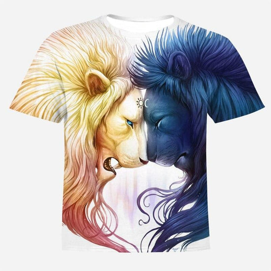King of The Jungle T-Shirt | Yin Yang Paradise Yellow / Blue / 4XL