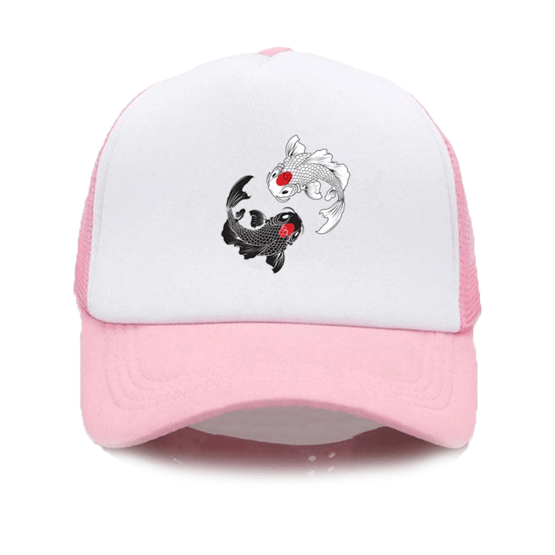 pink yin yang hat