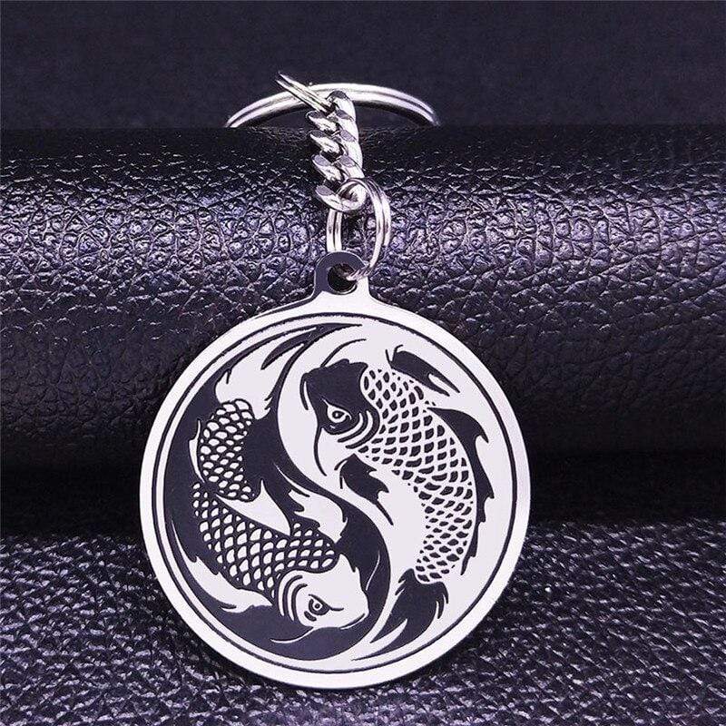 Yin Yang Koi Fish Keychain