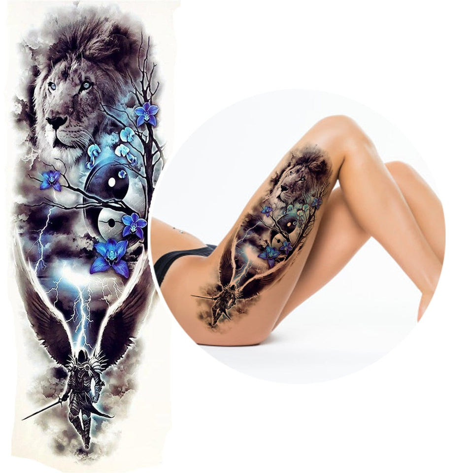 lion yin yang tattoo