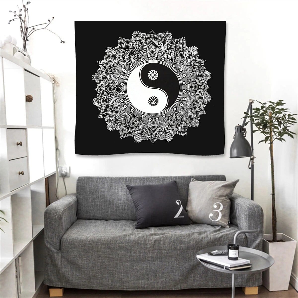 black mandala tapestry