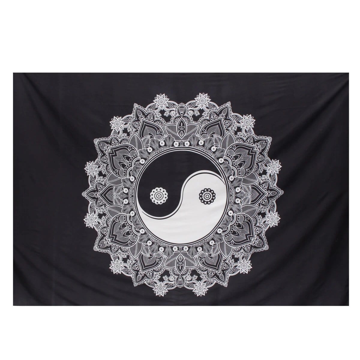 black and white mandala tapestry