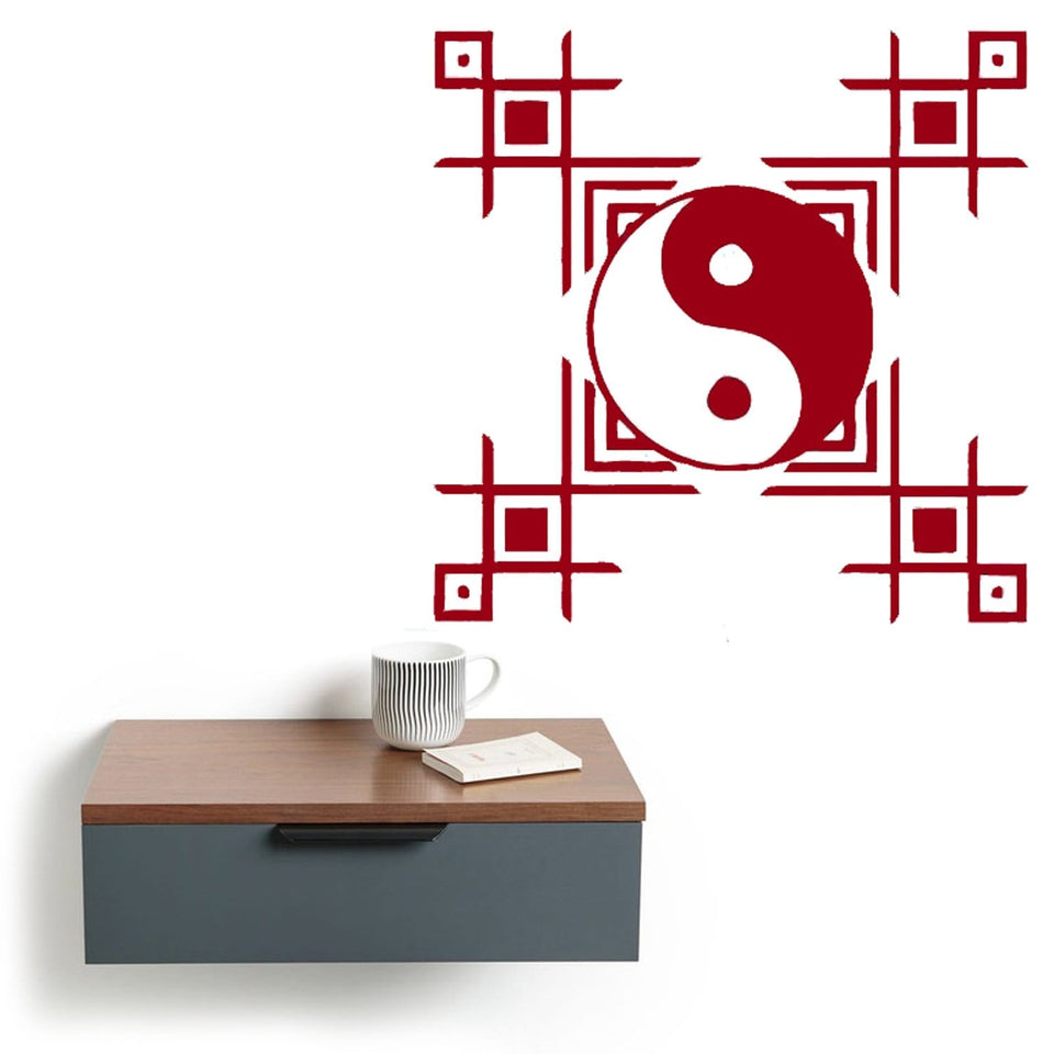 Modern Red Yin Yang Wall Art