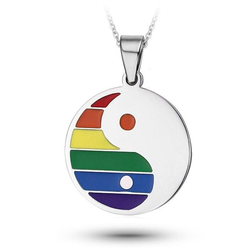 Rainbow Yin Yang Necklace