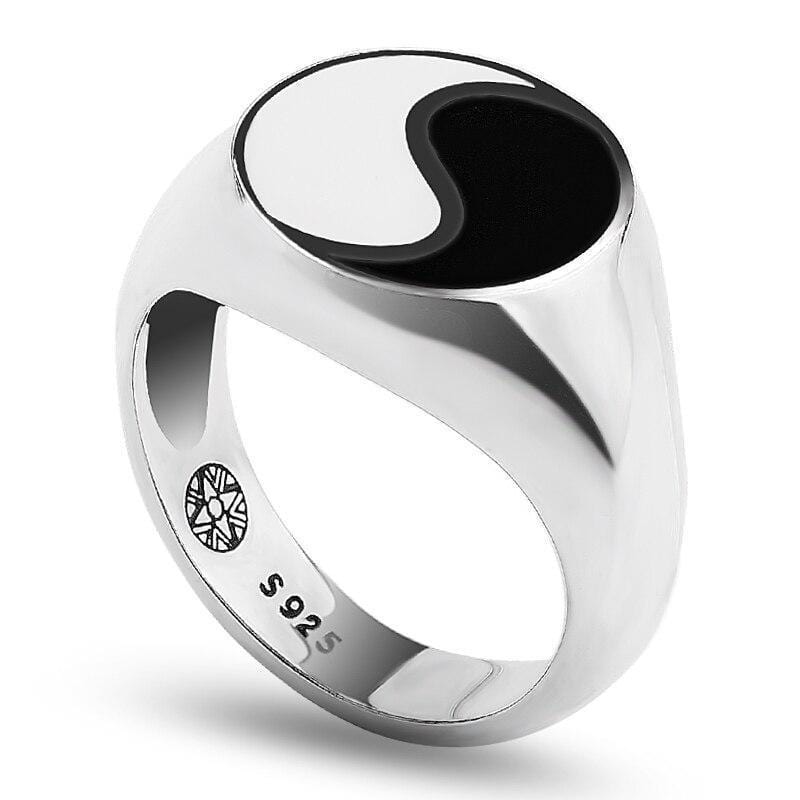 silver yin yang ring