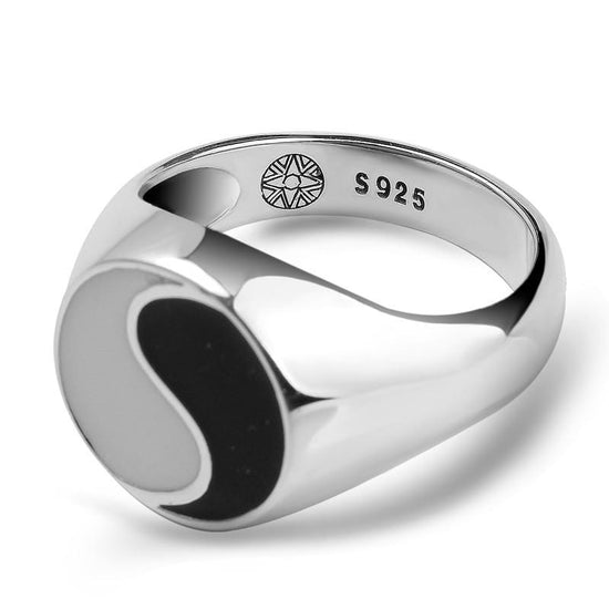 silver sterling yin yang ring