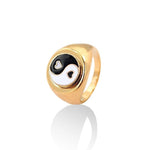 gold yin yang ring heart