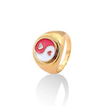 yin yang rose ring gold