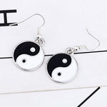 black and white drop earrings