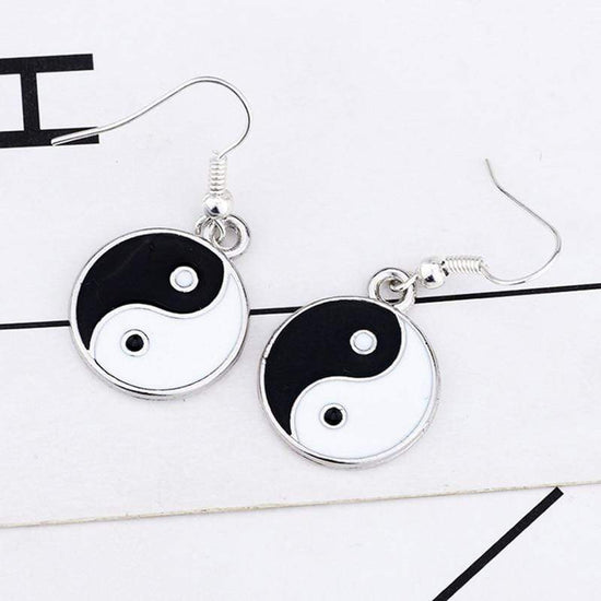 black and white drop earrings
