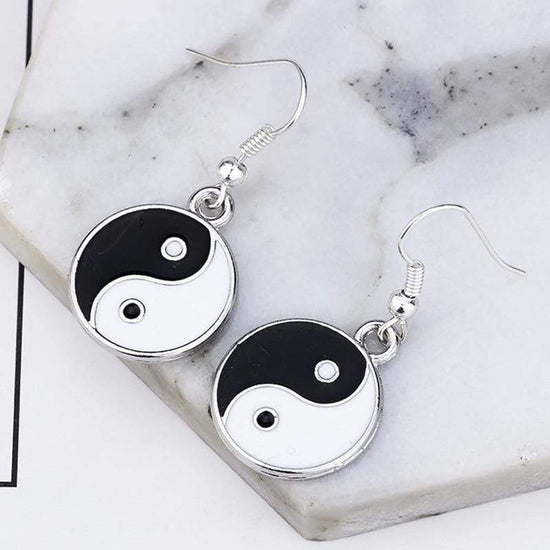 black and white earrings large