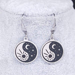 moon and sun dangle earrings