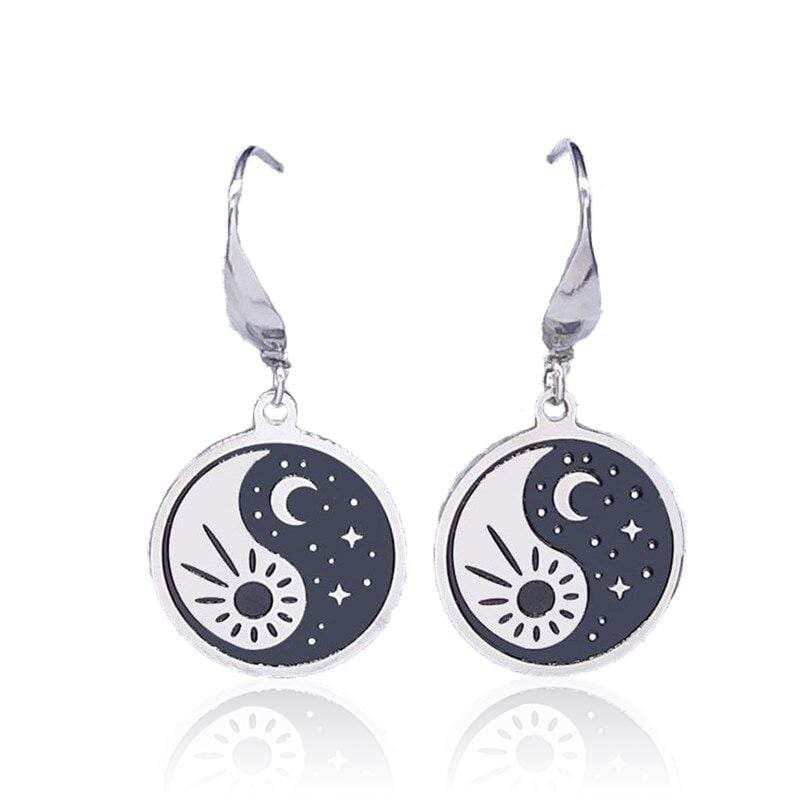 Sun and Moon Dangle Earrings