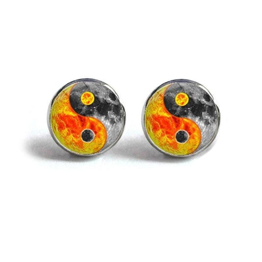 Sun and Moon Stud Earrings