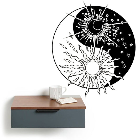 sun and moon yin yang wall art