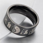 black yin yang ring