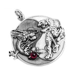 chinese dragon necklace silver