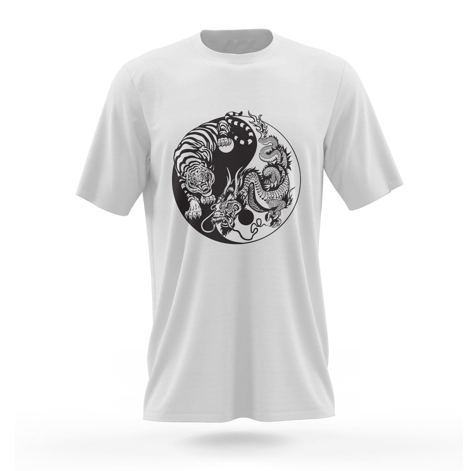 Tiger and Dragon Yin Yang Shirt White