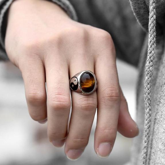 sterling silver tiger eye ring