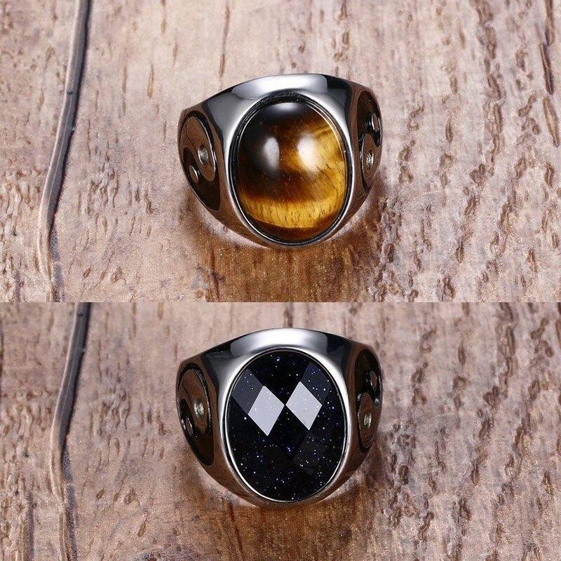 mens gold tiger eye ring