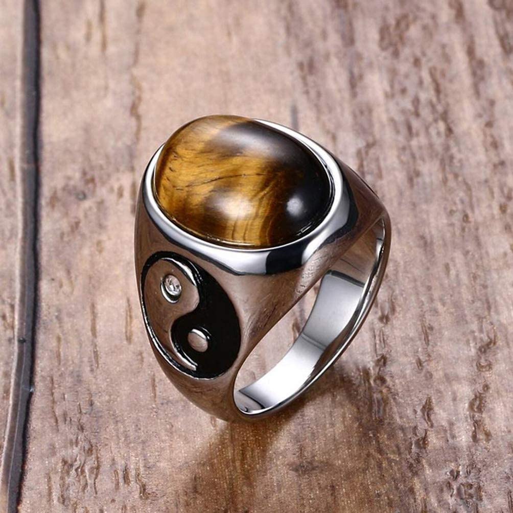 Yin yang tiger eye ring