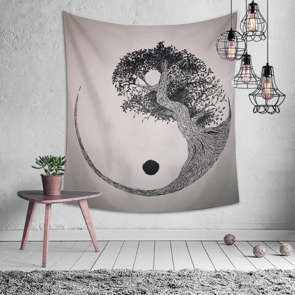 white yin yang towel