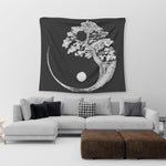 black and white tree of life tapestry
