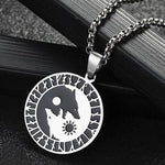 yin yang wolf sun moon necklace