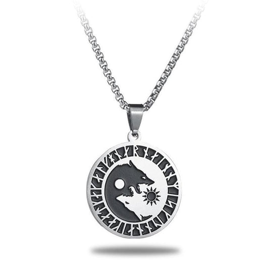 wolf yin yang necklace