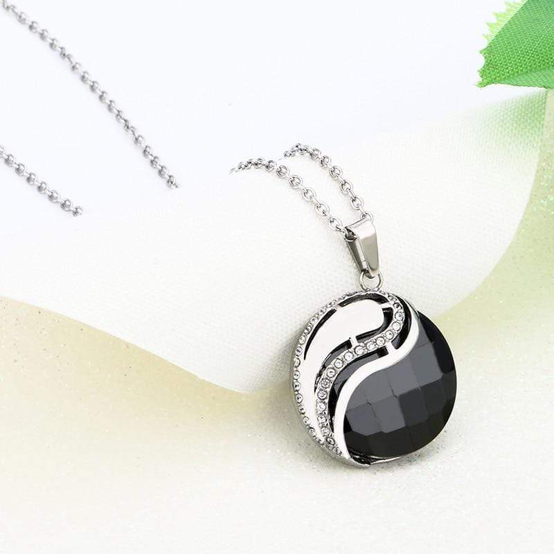 stainless steel yin yang necklace