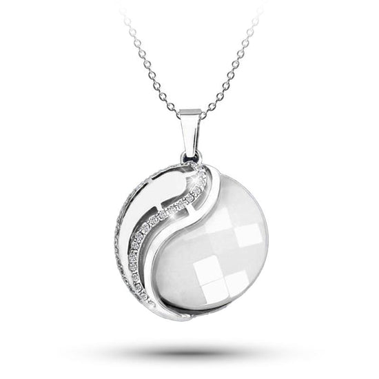 silver yin yang necklace