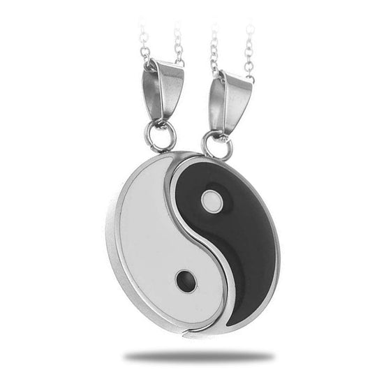 yin and yang necklace 2 piece couple