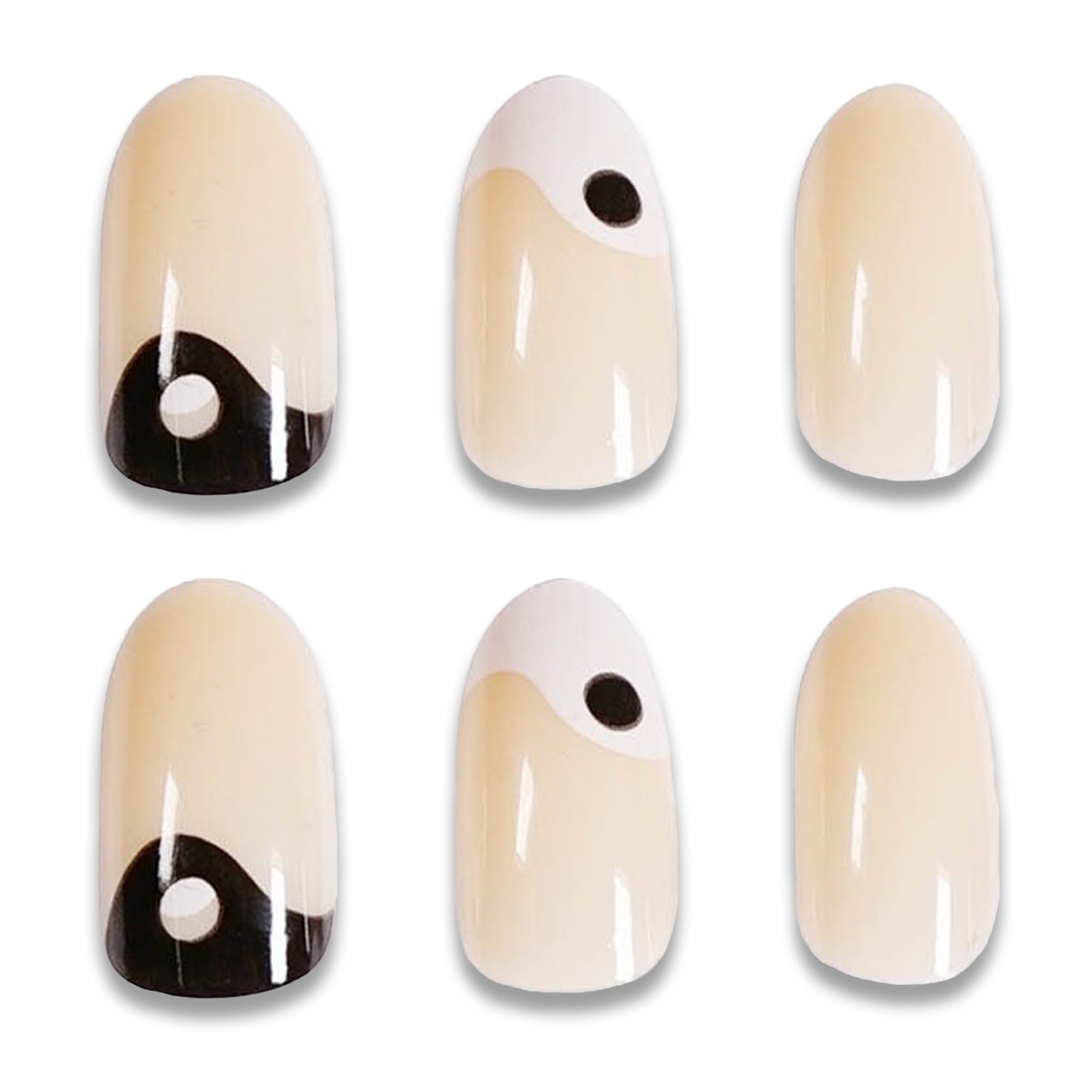 Yin Yang Acrylic Nails