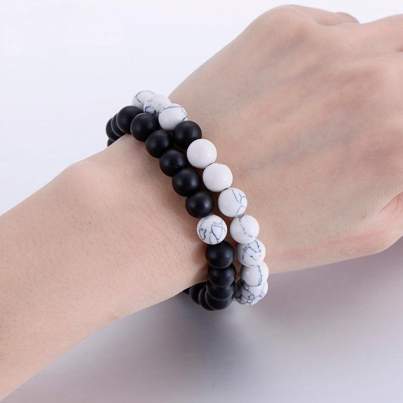 black and white couple bracelet