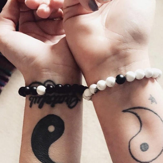 black and white best friends bracelet